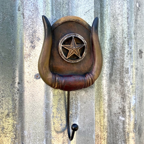 5 Western Style Hooks New in Box Coat Hooks Lone Star Country Decor Texas - Picture 3 of 11